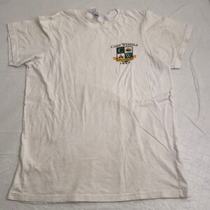 Camp Wekeela white crest logo t-shirt YL